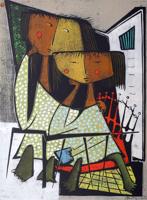 Angel Botello LAS HERMANAS Linocut - Sold for $7,040 on 05-16-2026 (Lot 321).jpg